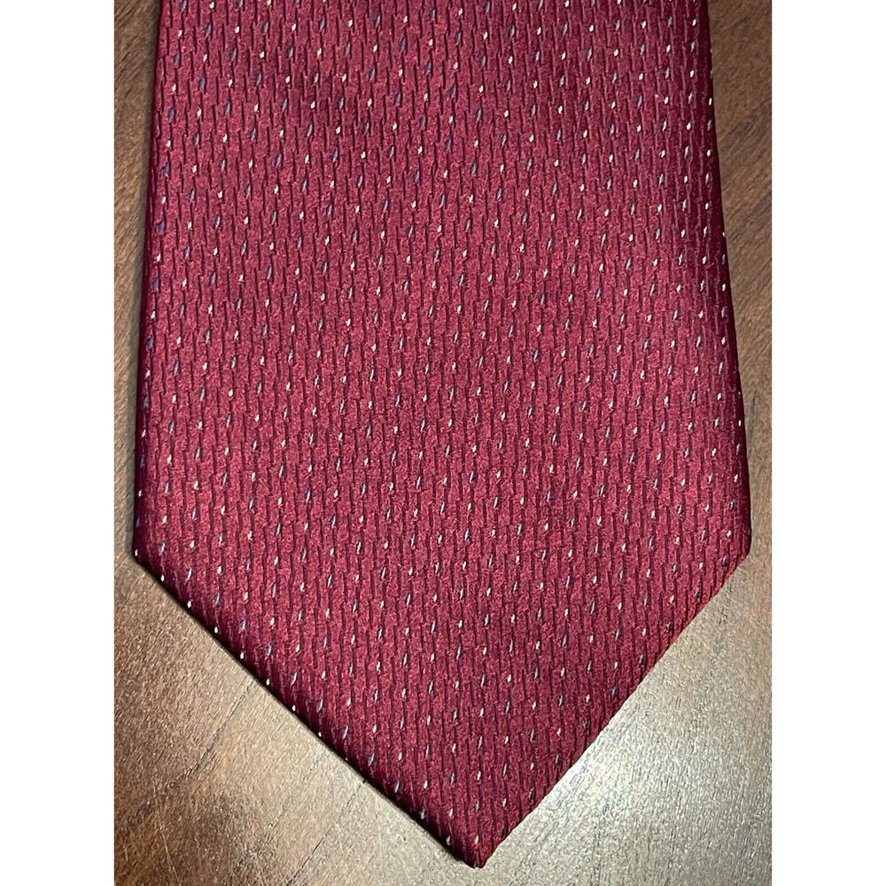 Perry Ellis Portfolio Burgundy Blue 100% Silk Men’s Neck Tie Made In China